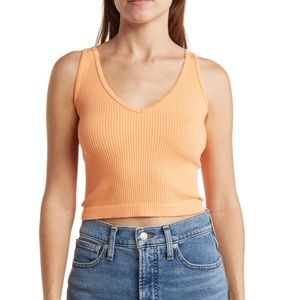 NWT Free People Solid Rib Brami Crop Top - Cantaloupe
